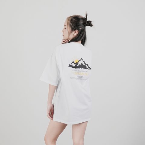 【AMERO】男裝 女裝 短袖圓領Ｔ恤 日光露營插畫 細絨布 情侶裝