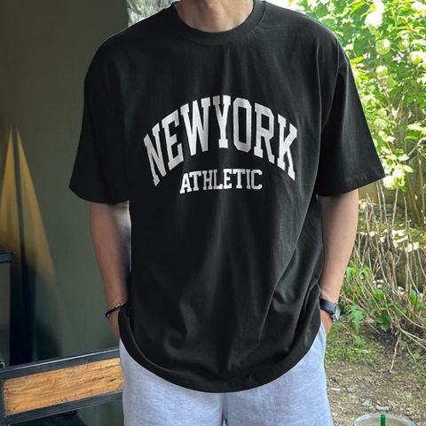 【AMERO】男裝 女裝 圓領 T恤 短袖 英文印花 寬鬆 落肩 情侶裝