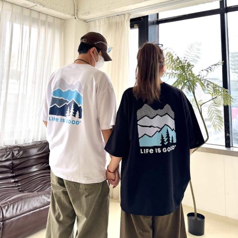 【AMERO】男裝 女裝 短袖圓領Ｔ恤 山景印花 情侶裝