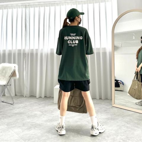【AMERO】男裝 女裝 短袖圓領Ｔ恤 跑步印花 情侶裝