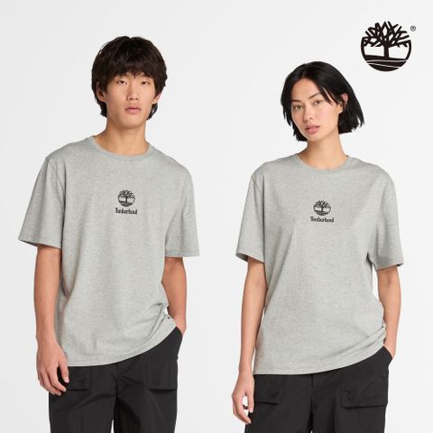 Timberland 中性灰色LOGO短袖T恤|A43C5052