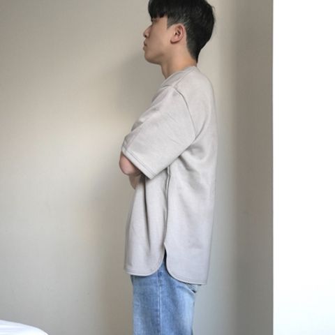 【AMERO】男裝 女裝 短袖圓領Ｔ恤 圓弧下擺 落肩 情侶裝
