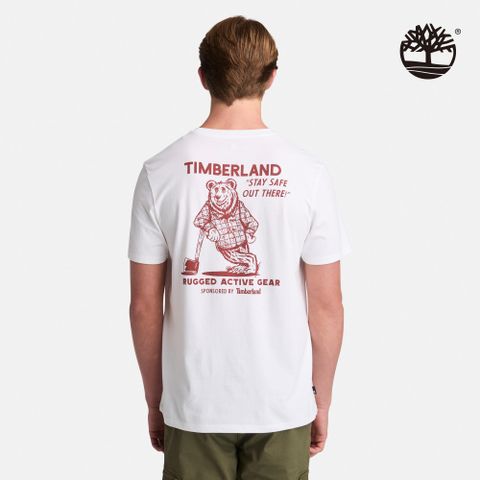 Timberland 男款白色標語T恤|A6B88100