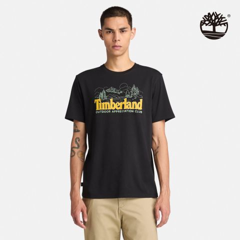 Timberland 男款黑色圖案短袖T恤|A6B8V001
