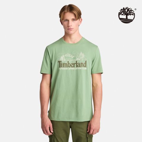 Timberland 男款淺綠色圖案短袖T恤|A6B8VEC6