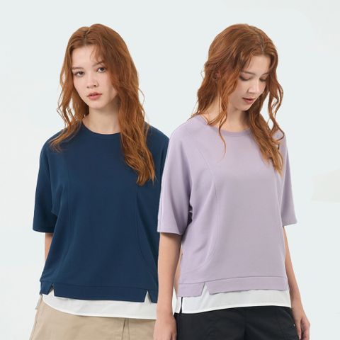 GIORDANO 女裝 假兩件短袖上衣 (多色任選)