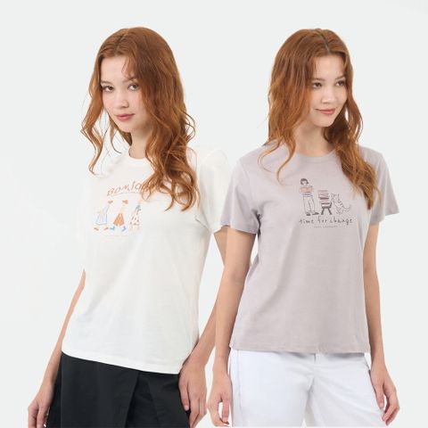 GIORDANO 女裝 享受生活印花短袖上衣 (多色任選)