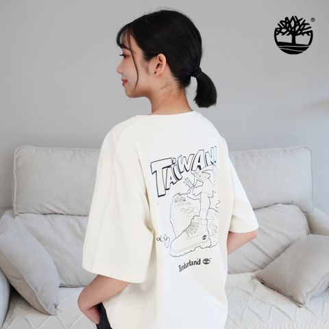 Timberland 中性象牙白台灣限定款短袖T恤|0YH6RCM9