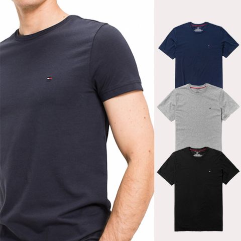 TOMMY 年度爆款經典圓領Logo短袖素面T恤-三色選