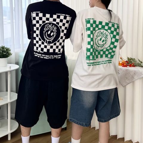 【AMERO】男裝 女裝 圓領短袖T恤 發泡印花 情侶裝