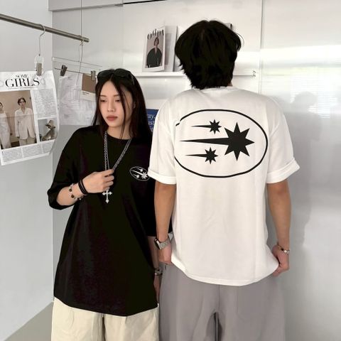 【AMERO】男裝 女裝 圓領短袖T恤 流星印花 情侶裝