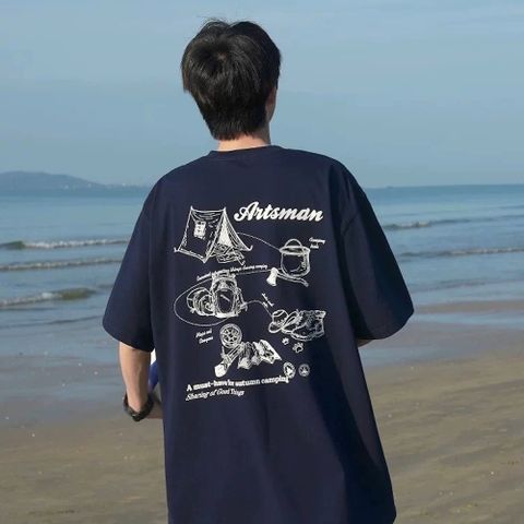 【AMERO】男裝 女裝 短袖圓領Ｔ恤 露營印花