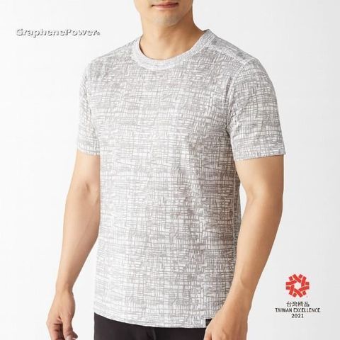 《GraphenePower》石墨烯散熱速乾涼感圓領短袖(男款)-白色