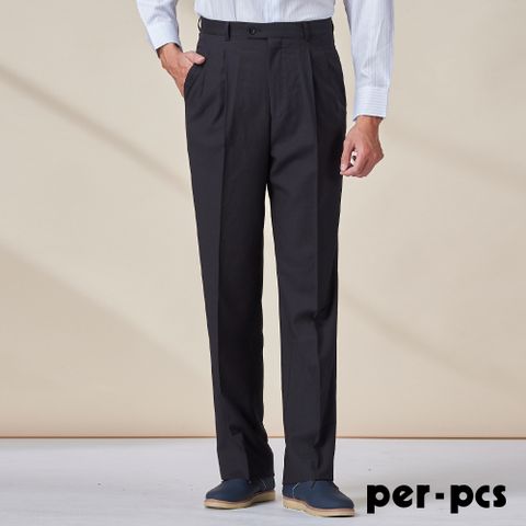 【per-pcs】典雅合身格紋打摺西褲(805230)