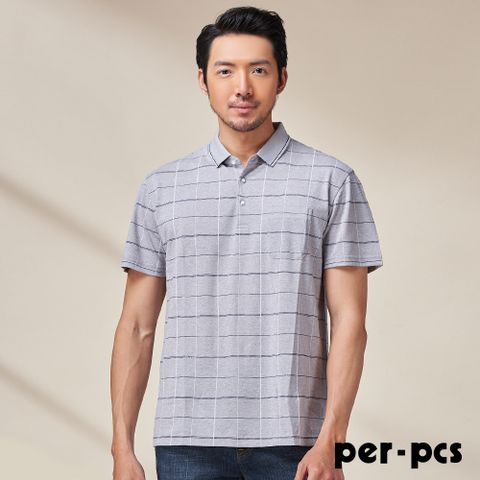 【per-pcs】創新印花棉料休閒POLO衫＿灰(PNS507-01)