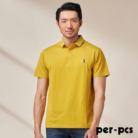 【per-pcs】摩登紳士風格POLO衫＿黃(PNS509-03)