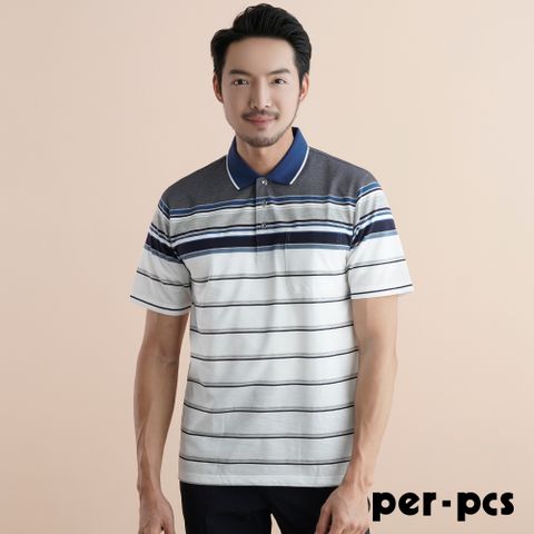【per-pcs】率性英倫風格棉料POLO衫(721503)