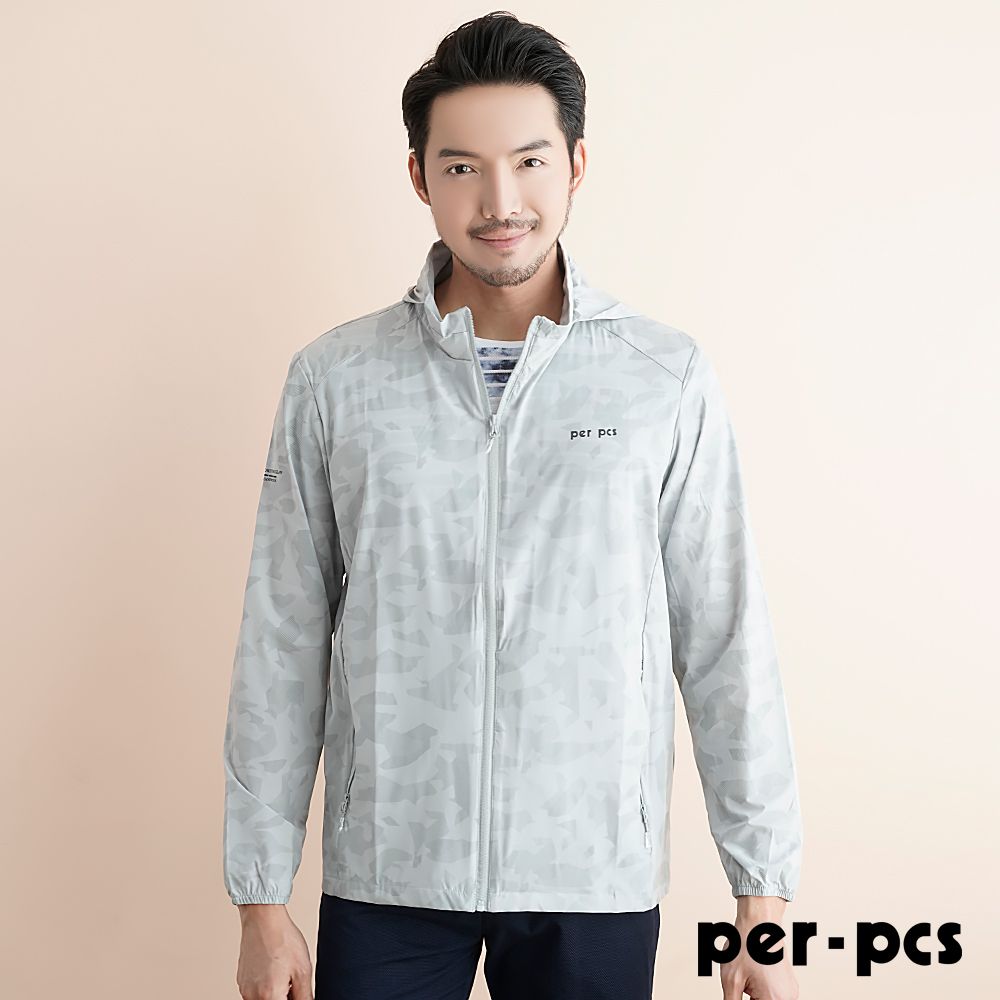 per-pcs 派彼士 涼感輕量彈力男外套-灰色(721952)