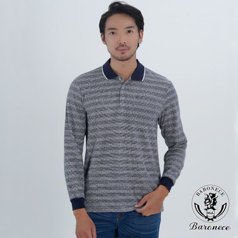 【per-pcs】簡約棉混菱格保暖長袖休閒POLO衫(822501)