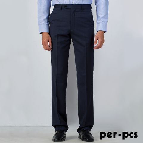 【per-pcs】英式風格商務平面西褲_藍(817112)