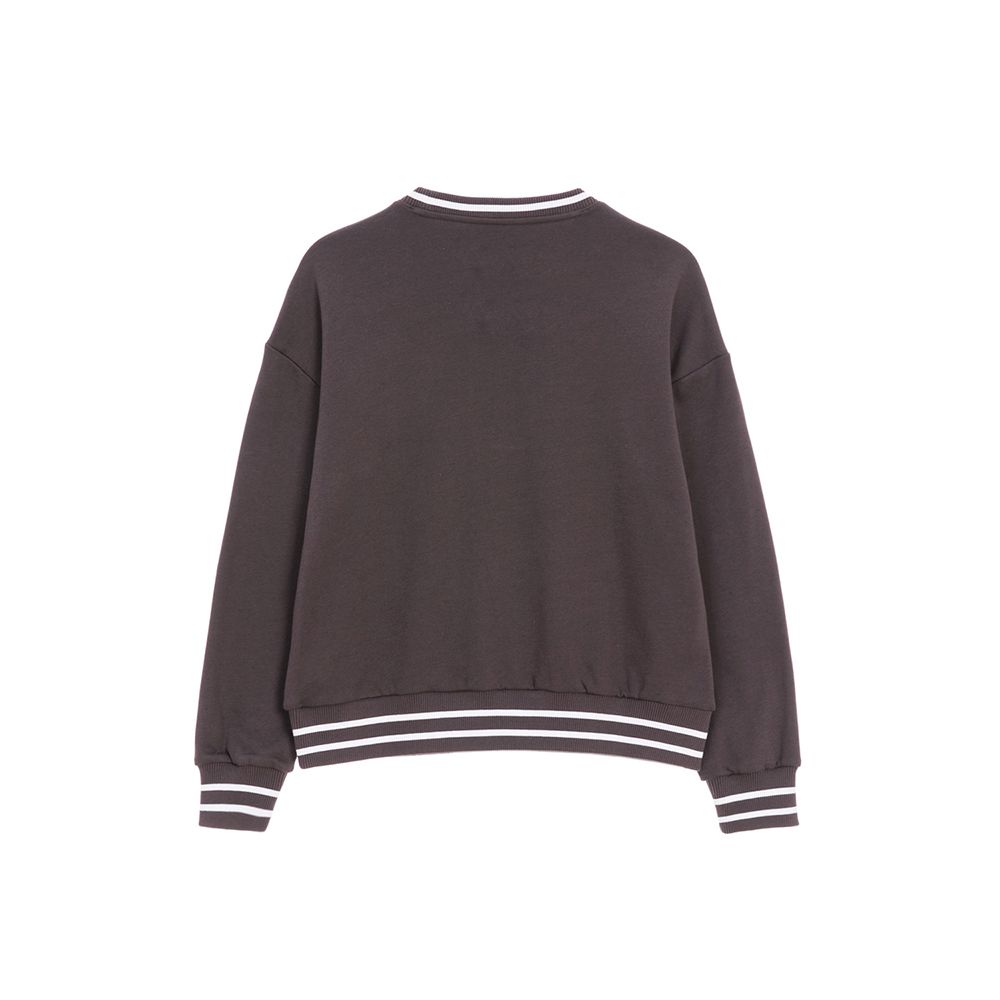 GIORDANO 佐丹奴 女裝撞色圓領大學TEE-98 葡萄乾紫
