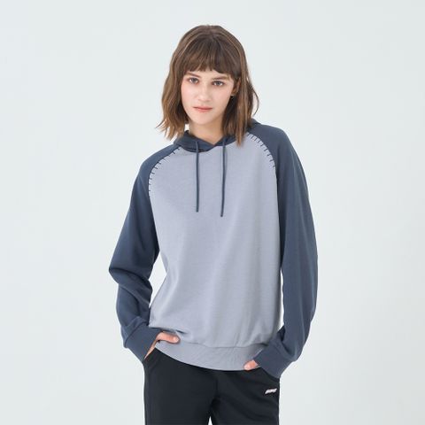 GIORDANO 女裝拼接袖連帽上衣-68 信風藍X深夜藍