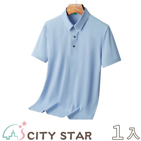 CITY STAR 商務紳士高彈性免燙冰絲POLO衫8色L-6XL