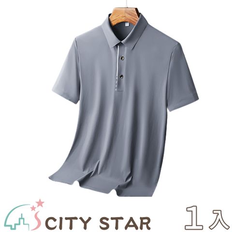 CITY STAR 商務紳士高彈性免燙冰絲POLO衫8色L-6XL