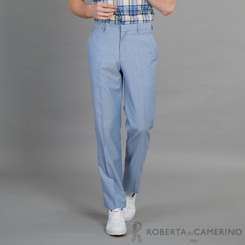 ROBERTA諾貝達 合身版 都會時尚精品西裝褲 HTF02A-33藍色