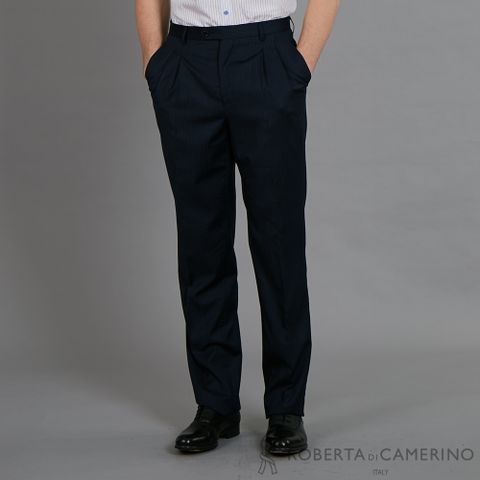 ROBERTA諾貝 純羊毛 都會時尚型男精品西裝褲HTF05A-38深藍