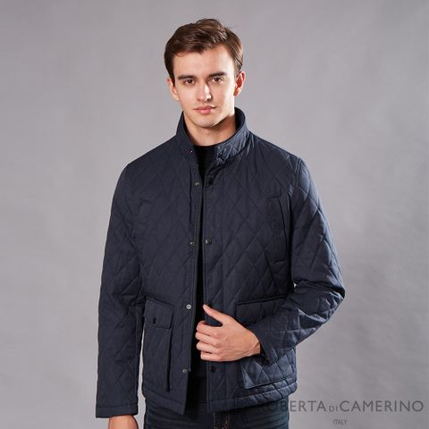 ROBERTA諾貝達 合身剪裁 保暖厚實舖棉夾克外套EOI54-96深藍