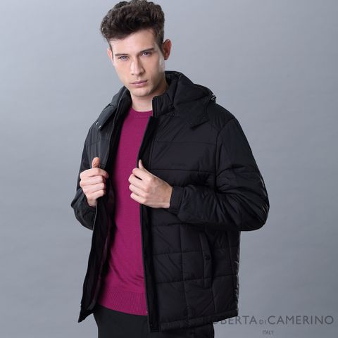 【ROBERTA諾貝達】 簡約休閒 鋪棉條紋夾克外套ROF69-99黑色
