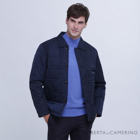 【ROBERTA諾貝達】 時尚型男 內裡舖棉夾克外套ROF77-39深藍