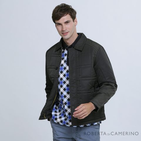 【ROBERTA諾貝達】 時尚型男 內裡舖棉夾克外套ROF77-48深綠