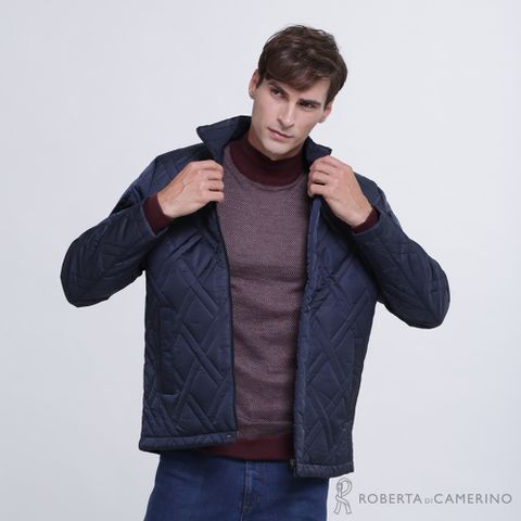 【ROBERTA諾貝達】 時尚型男 內裡舖棉夾克外套ROF82-39深藍