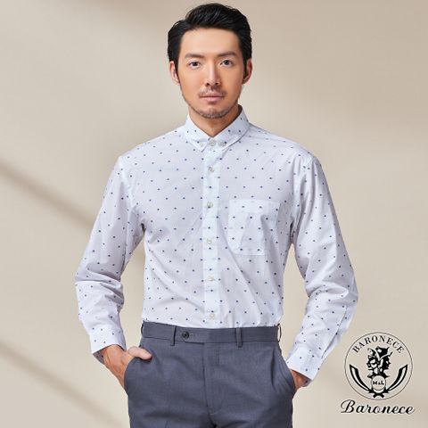 【BARONECE】日式設計簡約長袖襯衫_白(620403-01)
