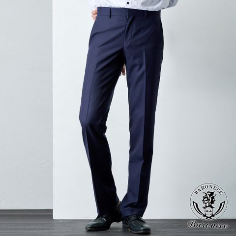 【BARONECE】品味質感合身平面西褲_藍(619102-09)