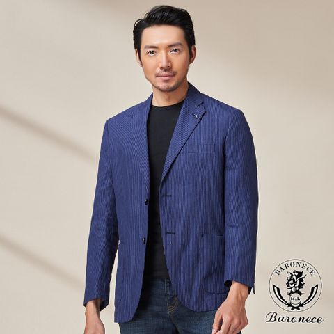 【BARONECE】紳士風範條紋獵裝_藍(206601-25)