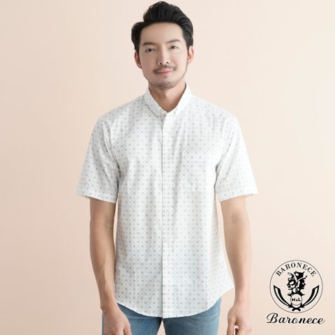 【BARONECE】精選純棉手感短袖襯衫_白(519402-01)