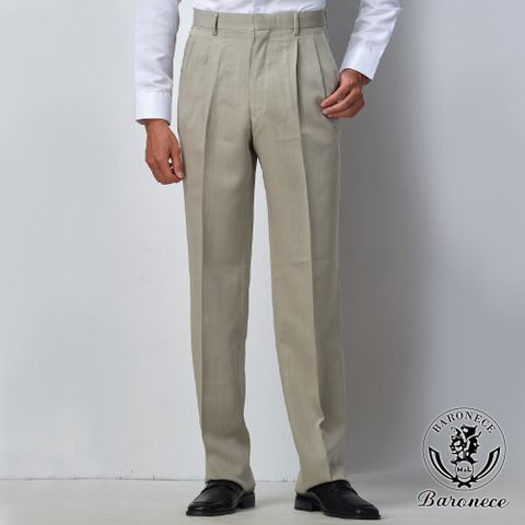 【BARONECE】魅力質男商務打摺西褲_淺灰(67118-05)