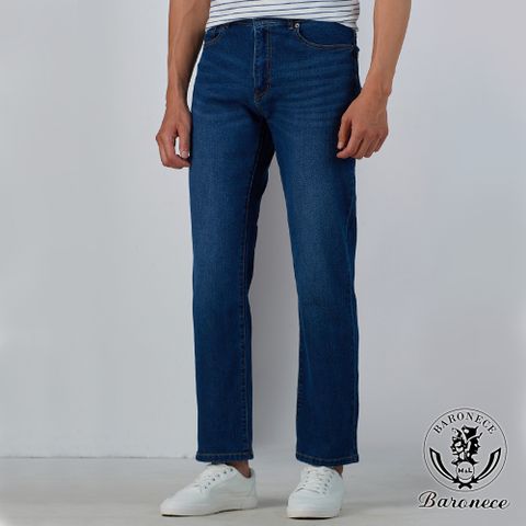 【BARONECE】簡約休閒彈性牛仔褲_藍(524161-09)