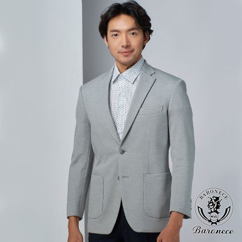 【BARONECE】文青暖男修身休閒西裝_灰(524309-03)