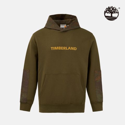 Timberland 中性橄欖綠色印花連帽上衣｜A43SF302