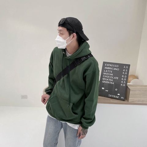 【AMERO】男女款 長袖刷毛連帽T恤 素面 情侶裝