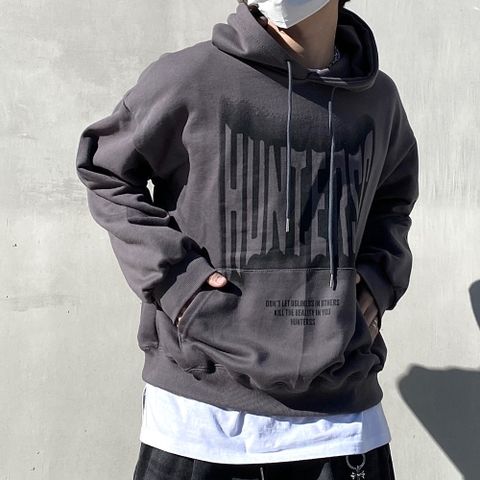 【AMERO】男裝 女裝 長袖連帽Ｔ恤 牛奶絨 幻影字母 情侶裝