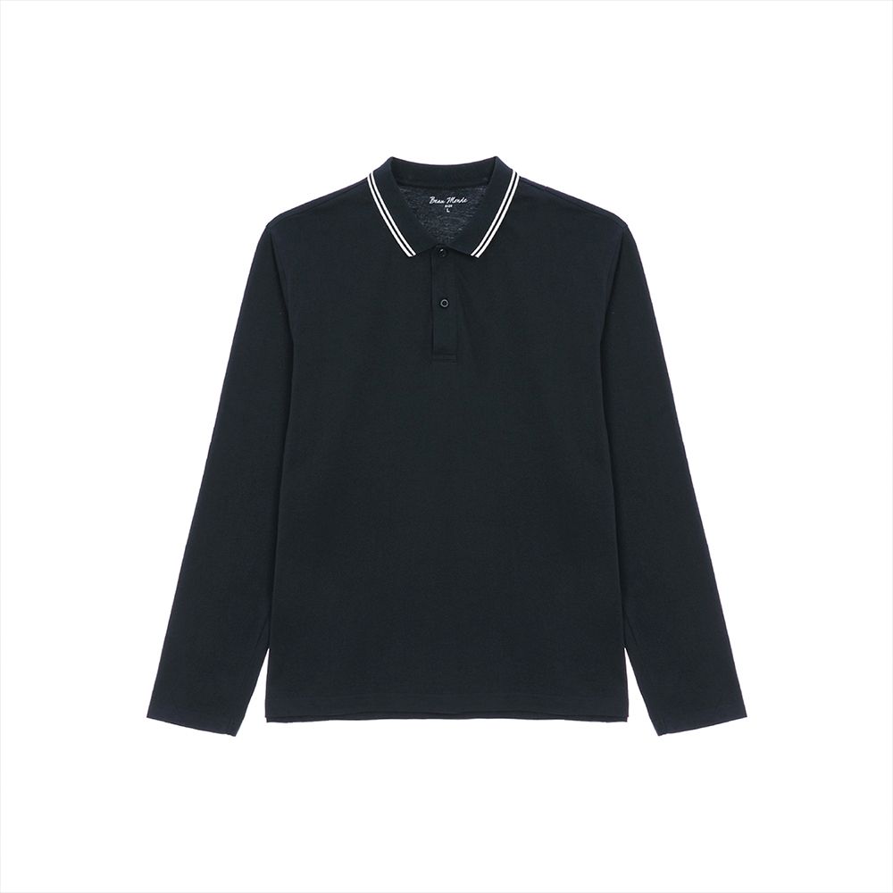 GIORDANO 佐丹奴 男裝撞色領長袖POLO衫-多色任選