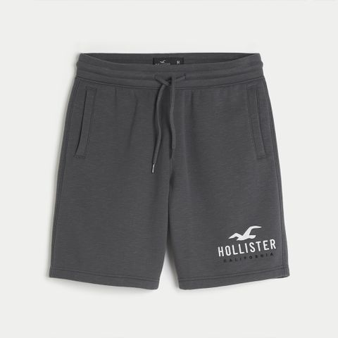 Hollister 海鷗 HCO 熱銷刺繡大海鷗棉短褲-深灰色