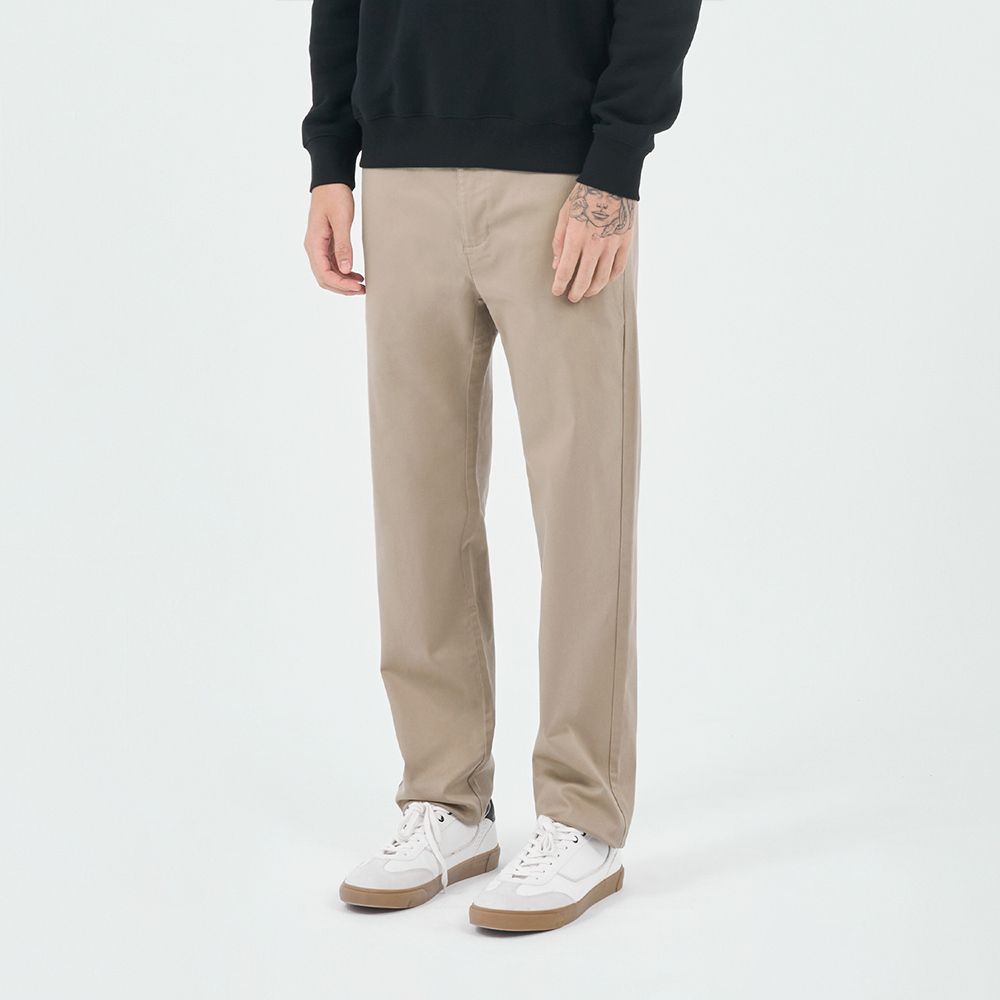 GIORDANO 佐丹奴 男裝天絲彈力直筒卡其褲-17 卡其