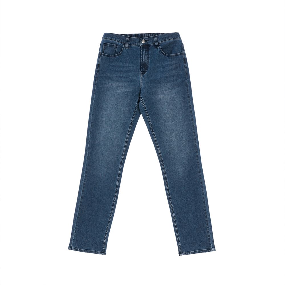 GIORDANO 佐丹奴 男裝修身彈力牛仔褲-76 中藍