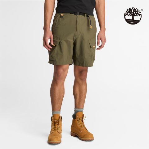 Timberland 男款軍綠色彈性短褲｜A6VAJA58
